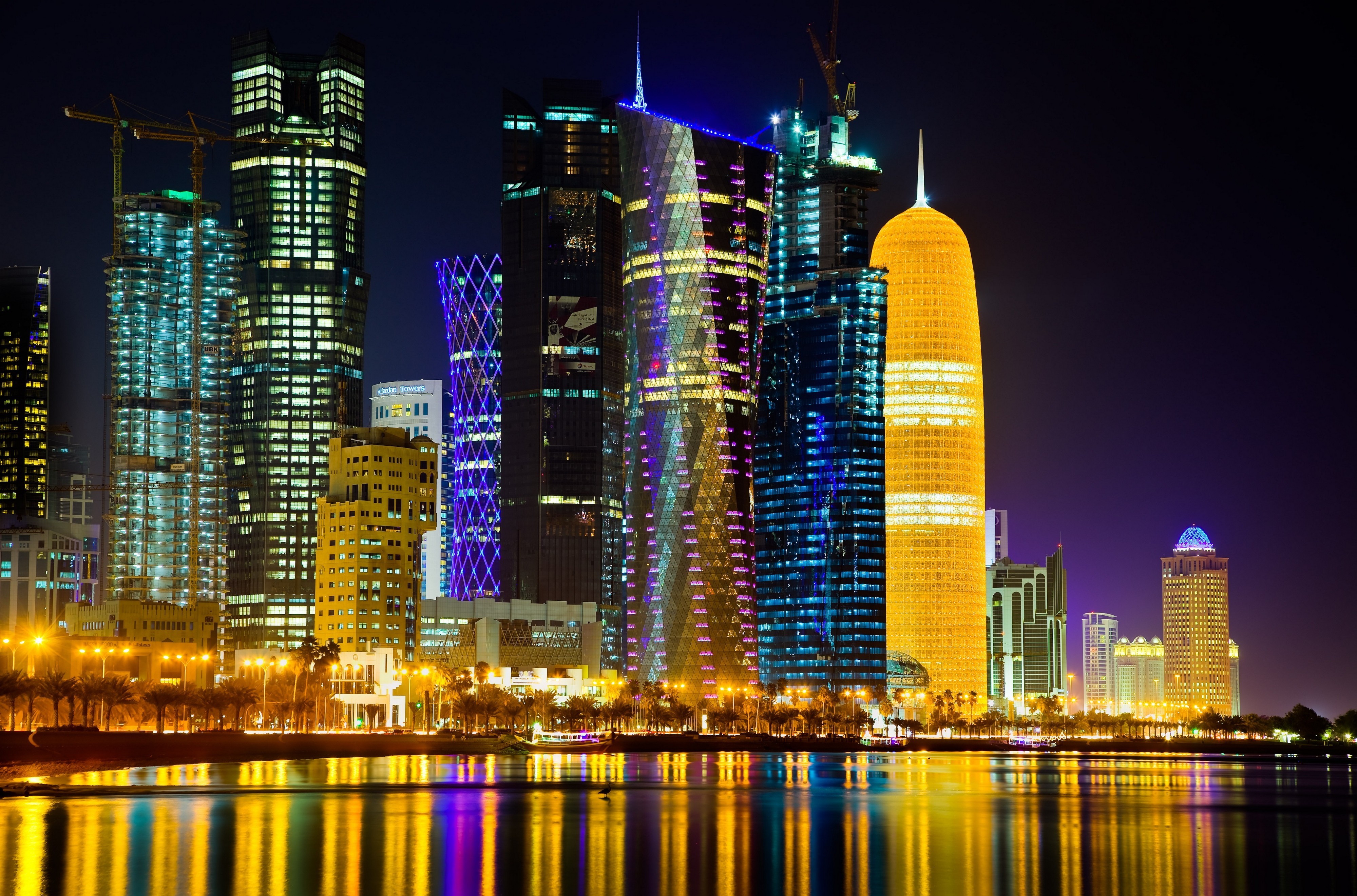 Modern city infrastructure at night — electrical systems for growing cities